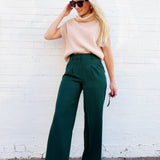 French Connection Harrie Suiting Trousers In Evergreen - Infinity Raine