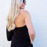 French Connection Harry Suiting Belted Halter Top In Black - Infinity Raine