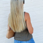 French Connection Hounds Tooth Sleeveless Top In Brown - Infinity Raine
