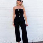 French Connection Tops - Blouses French Connection Tweed Strapless Top In Black