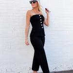 French Connection Tops - Blouses French Connection Tweed Strapless Top In Black