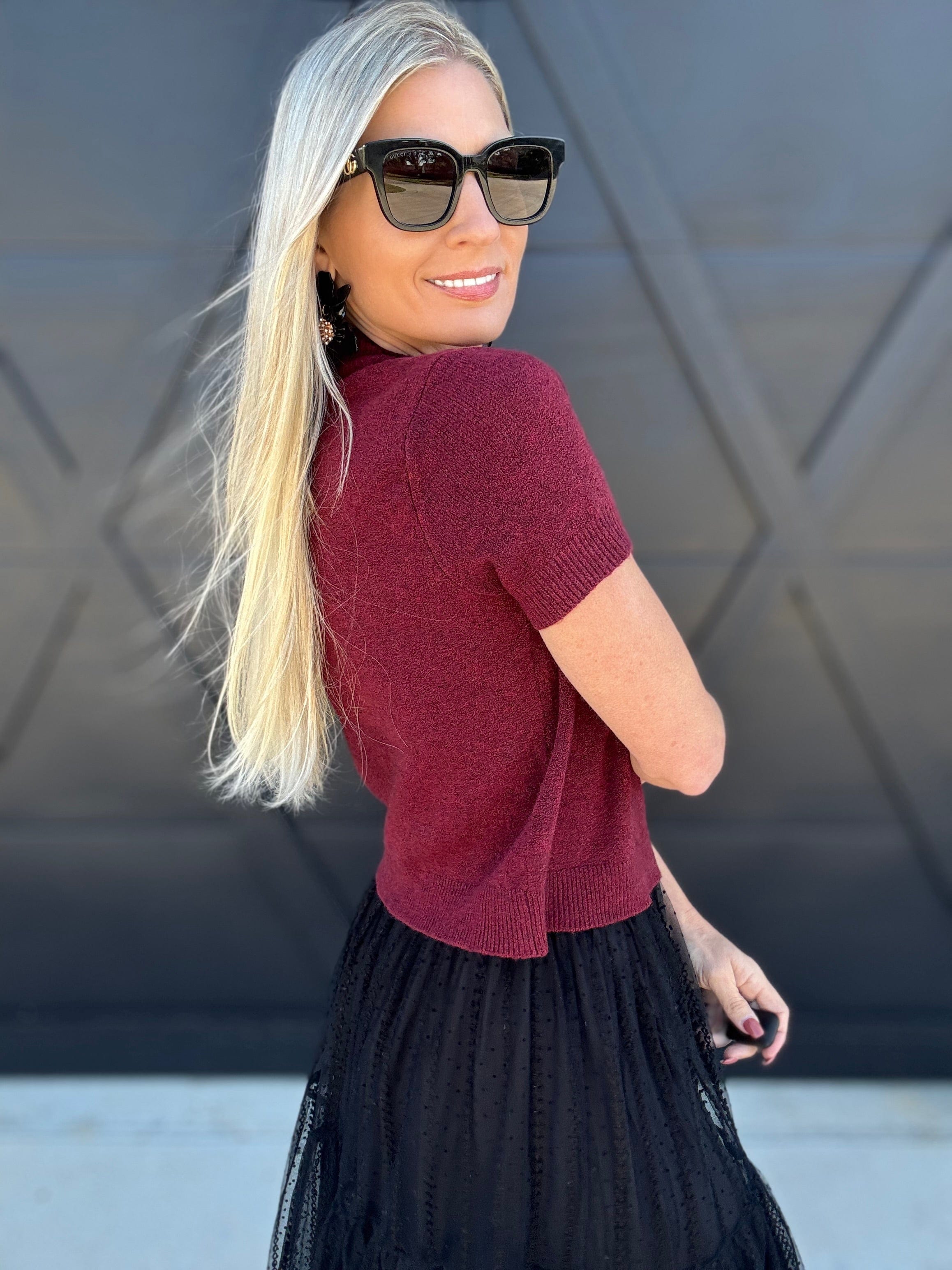 French Connection Tops - Blouses French Connection Vhari Top In Cabernet