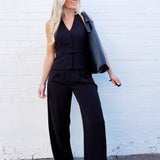 French Connection Tops - Tanks French Connection Harry Suiting Belted Halter Top In Black