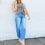 French Connection Hounds Tooth Sleeveless Top In Brown - Infinity Raine