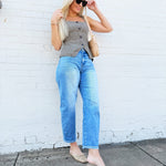 French Connection Hounds Tooth Sleeveless Top In Brown - Infinity Raine