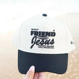Friend in Jesus - Black Vintage Trucker Hat - Infinity Raine