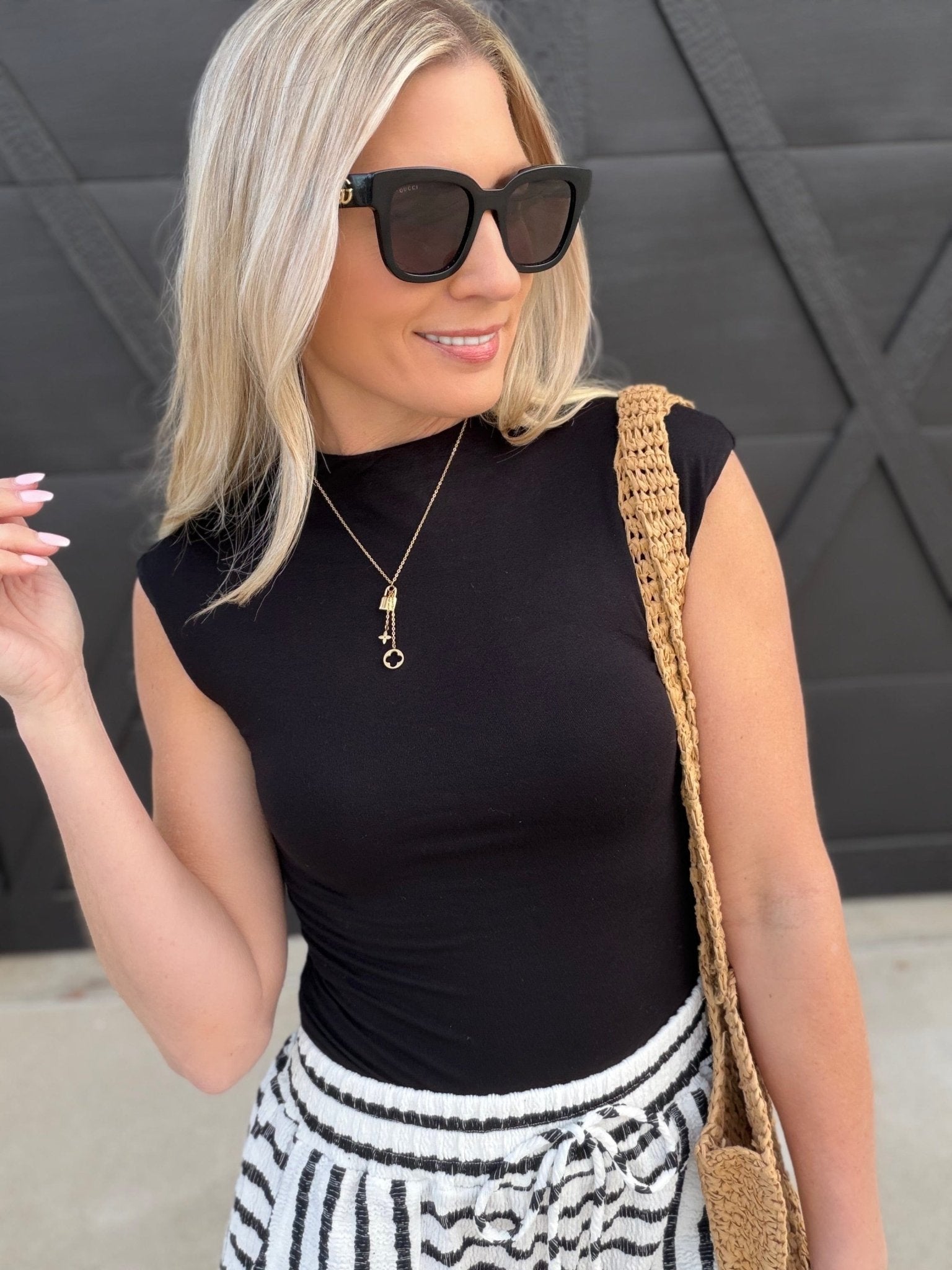 Funnel Neck Scrunch Knit Top In Black - Infinity Raine