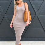 Gabi Sweater Top And Dress Set In Taupe - Infinity Raine
