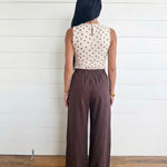 Gathered Drawstring Wide Leg Trouser In Dark Espresso - Infinity Raine