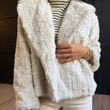 Generations Fur Jacket In Ivory - Infinity Raine
