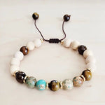 Genuine Jasper and Tigers Eye Beaded Bracelet - Infinity Raine
