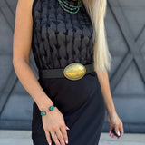 Genuine Natural Turquoise Cuff Bangle Bracelet - Infinity Raine