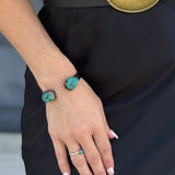 Genuine Natural Turquoise Cuff Bangle Bracelet - Infinity Raine