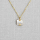 Geometric Mother-Of-Pearl Pendant Necklace - Infinity Raine