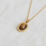 Geometric Tiger Eye Stone Necklace - Infinity Raine