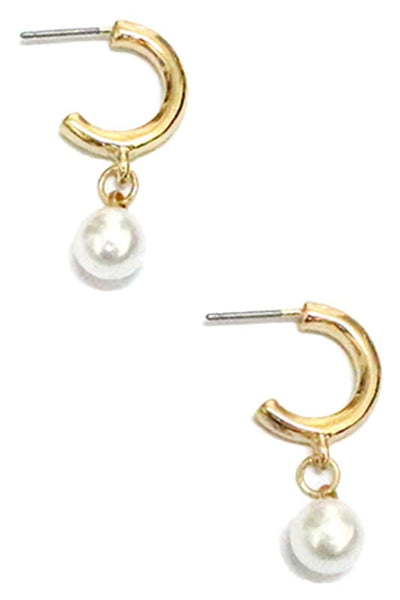 Pearl Drop Earrings-Gold - Infinity Raine