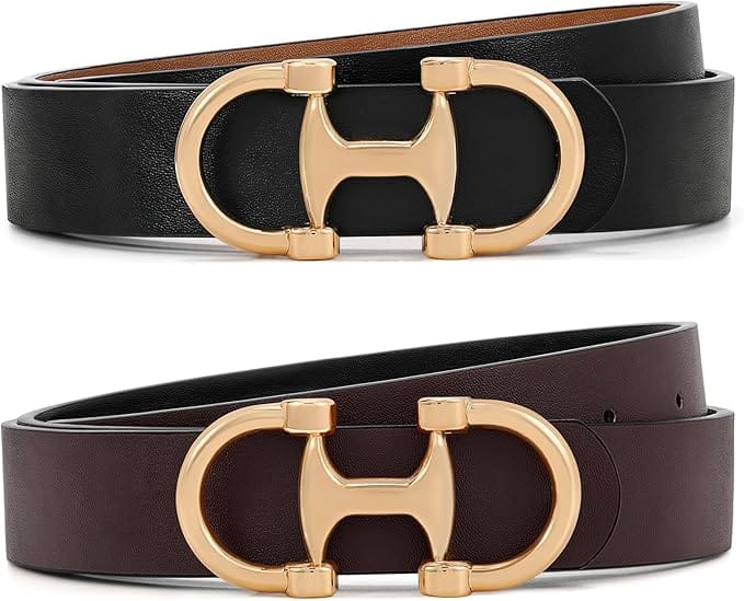 Gold Buckle Reversible Belts In Multi - Infinity Raine