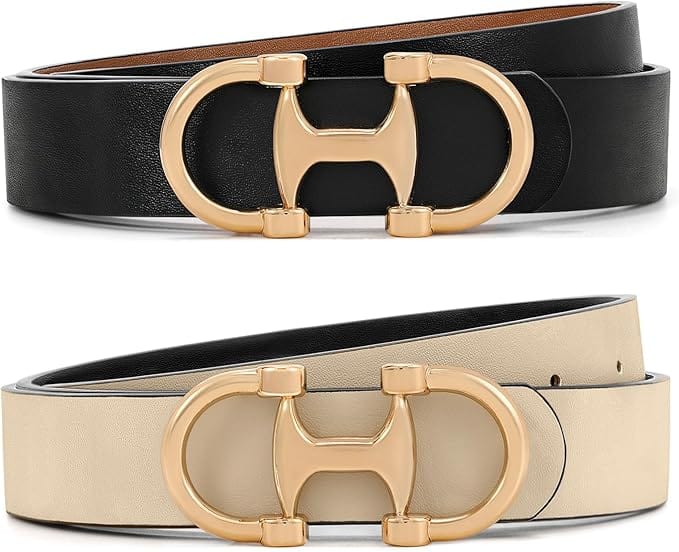 Gold Buckle Reversible Belts In Multi - Infinity Raine