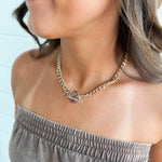 Gold Chain CZ Toggle Clasp Necklace - Infinity Raine