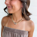 Gold Chain CZ Toggle Clasp Necklace - Infinity Raine