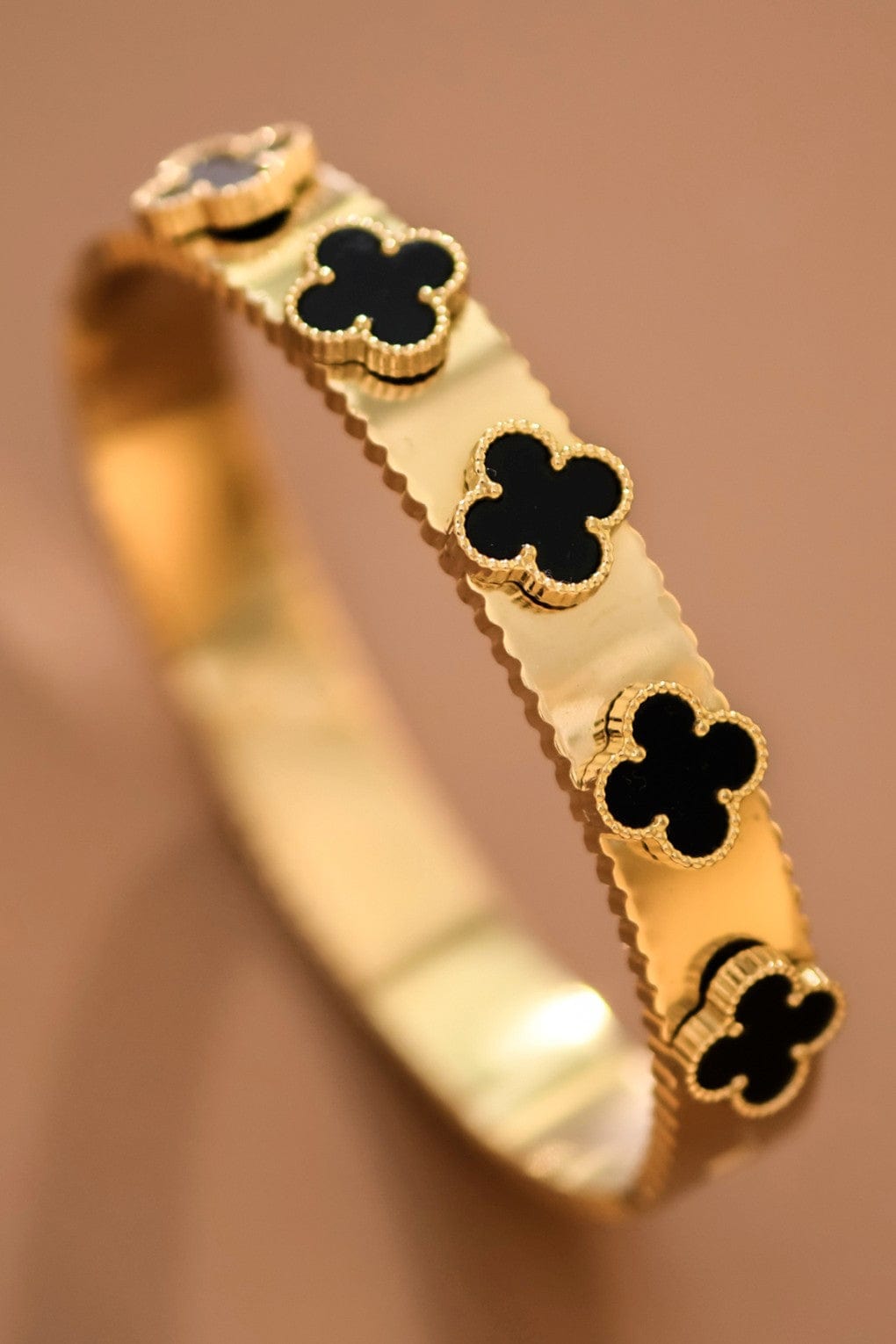 Gold Clover Bangle In Multi - Infinity Raine