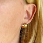 Chunky Flat Clicker Huggie Hoops In Gold - Infinity Raine