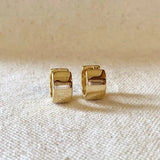 Chunky Flat Clicker Huggie Hoops In Gold - Infinity Raine