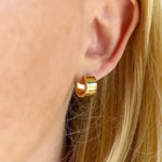 Chunky Flat Clicker Huggie Hoops In Gold - Infinity Raine