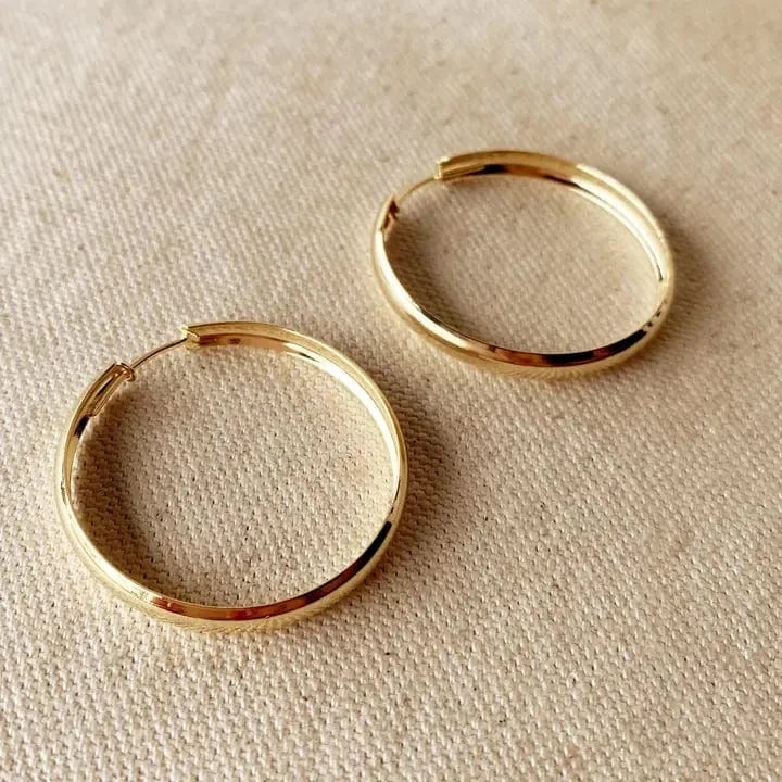 Hollow 40mm Hoops In Gold - Infinity Raine