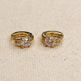 Mini CZ Clicker Earrings In Gold - Infinity Raine