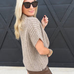 Granger Turtleneck Sweater Vest In Taupe - Infinity Raine