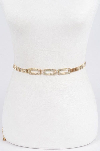 Rhinestone Chain Belt-Gold - Infinity Raine