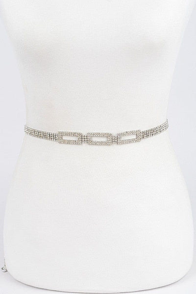Rhinestone Chain Belt-Silver - Infinity Raine