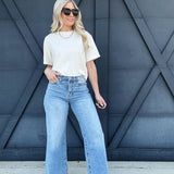 Habitual Denver Wide Leg Crop Jeans In Paloma - Infinity Raine