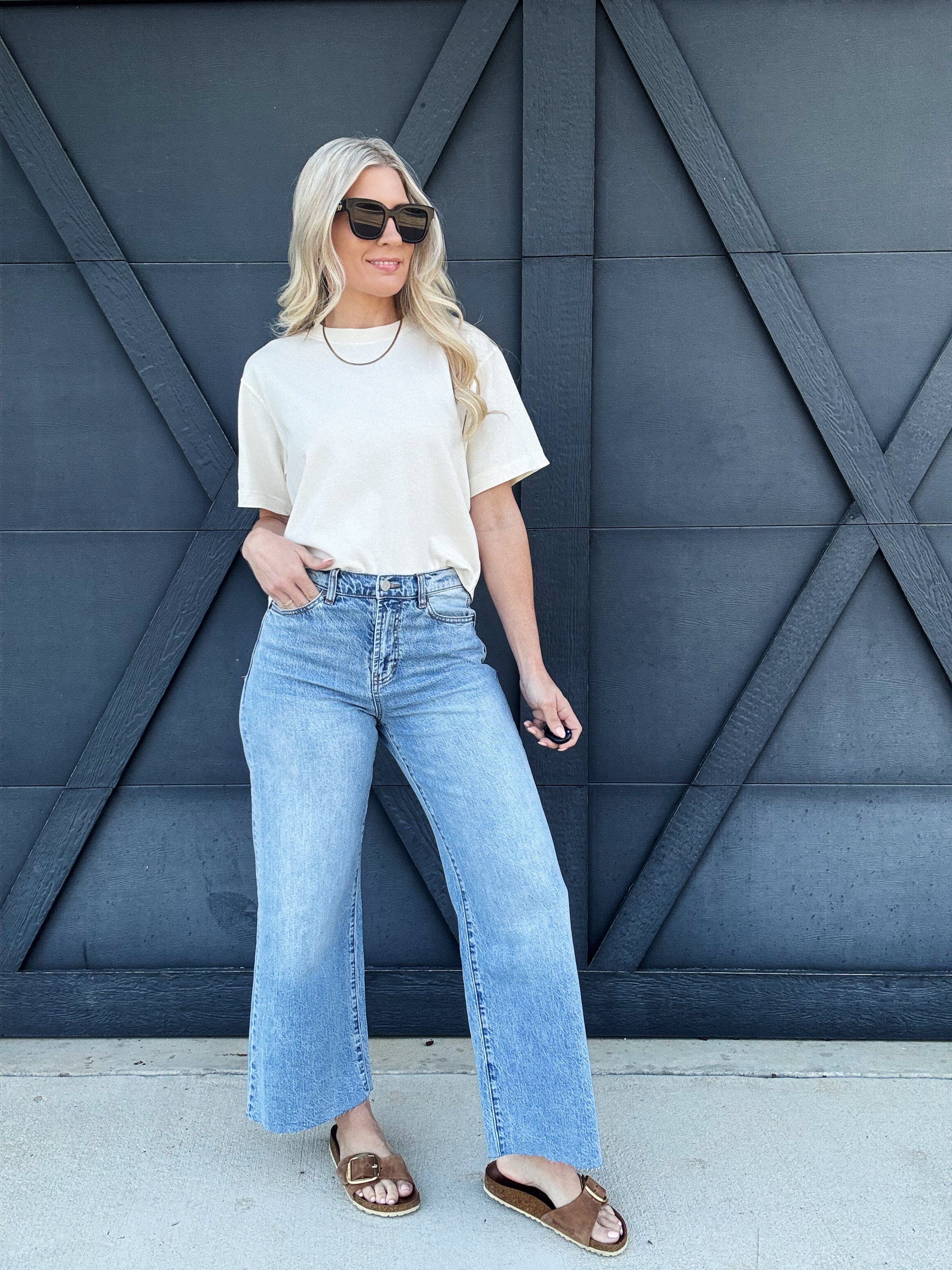 Habitual Denver Wide Leg Crop Jeans In Paloma - Infinity Raine