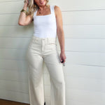 Habitual Denver Wide Leg Crop Jean In Stone - Infinity Raine