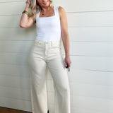 Habitual Denver Wide Leg Crop Jean In Stone - Infinity Raine