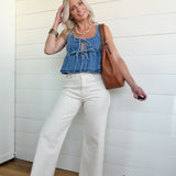 Habitual Denver Wide Leg Crop Jean In Stone - Infinity Raine