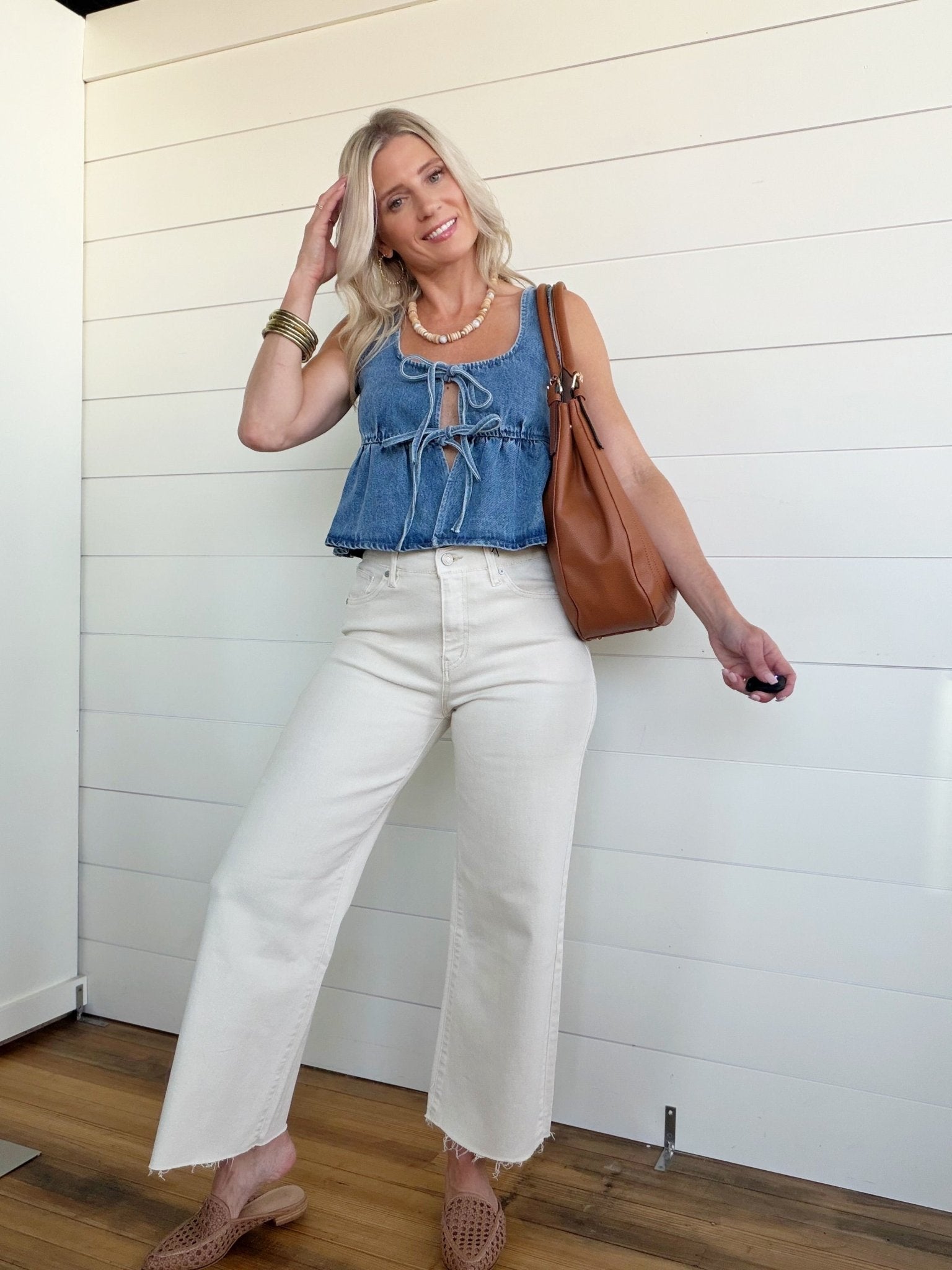 Habitual Denver Wide Leg Crop Jean In Stone - Infinity Raine