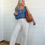 Habitual Denver Wide Leg Crop Jean In Stone - Infinity Raine