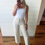 Habitual Denver Wide Leg Crop Jean In Stone - Infinity Raine