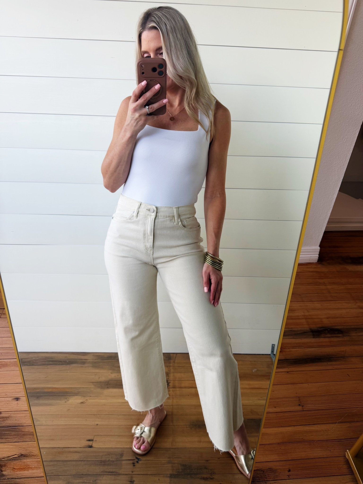 Habitual Denver Wide Leg Crop Jean In Stone - Infinity Raine