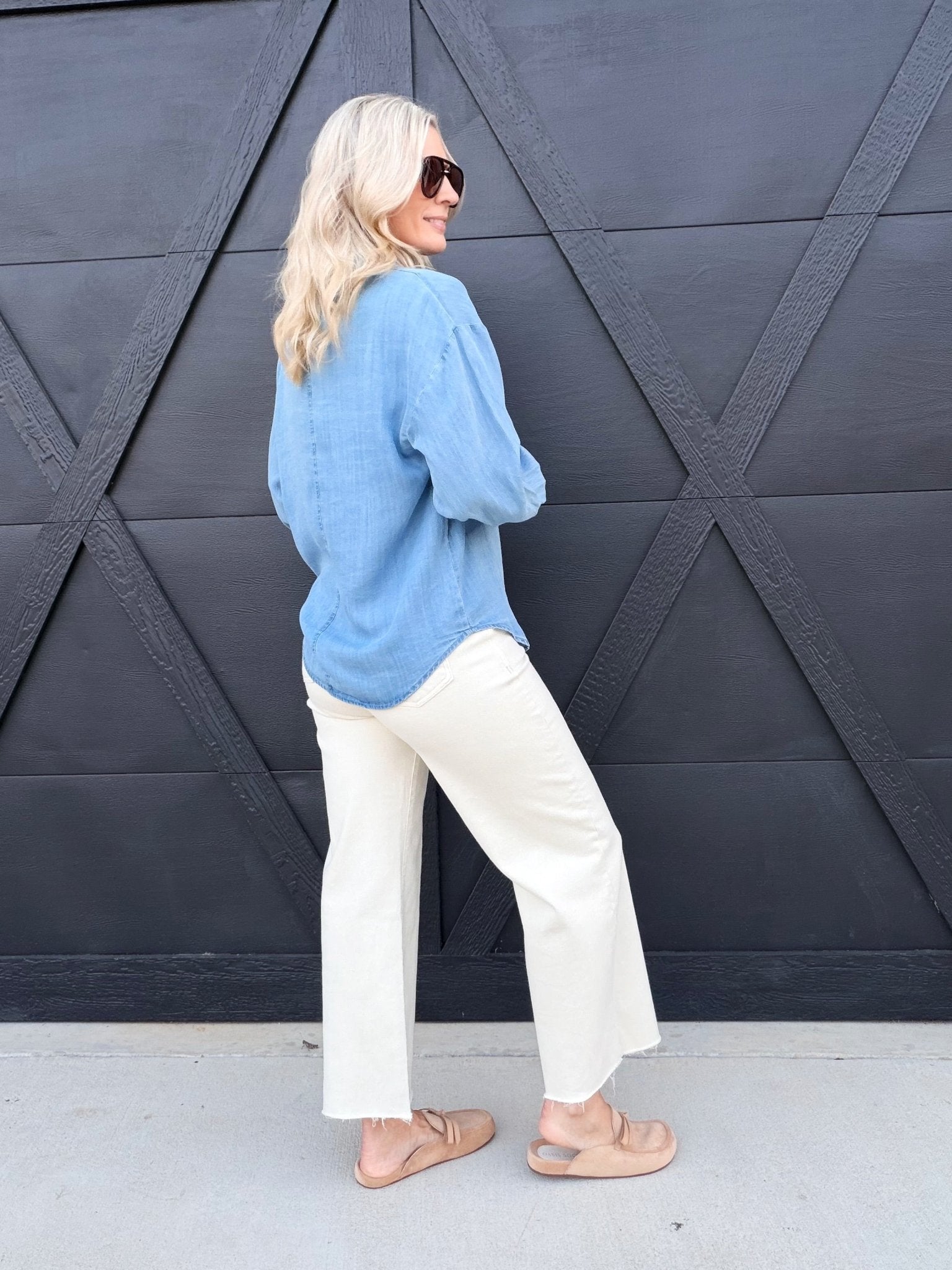 Habitual Denver Wide Leg Crop Jean In Stone - Infinity Raine