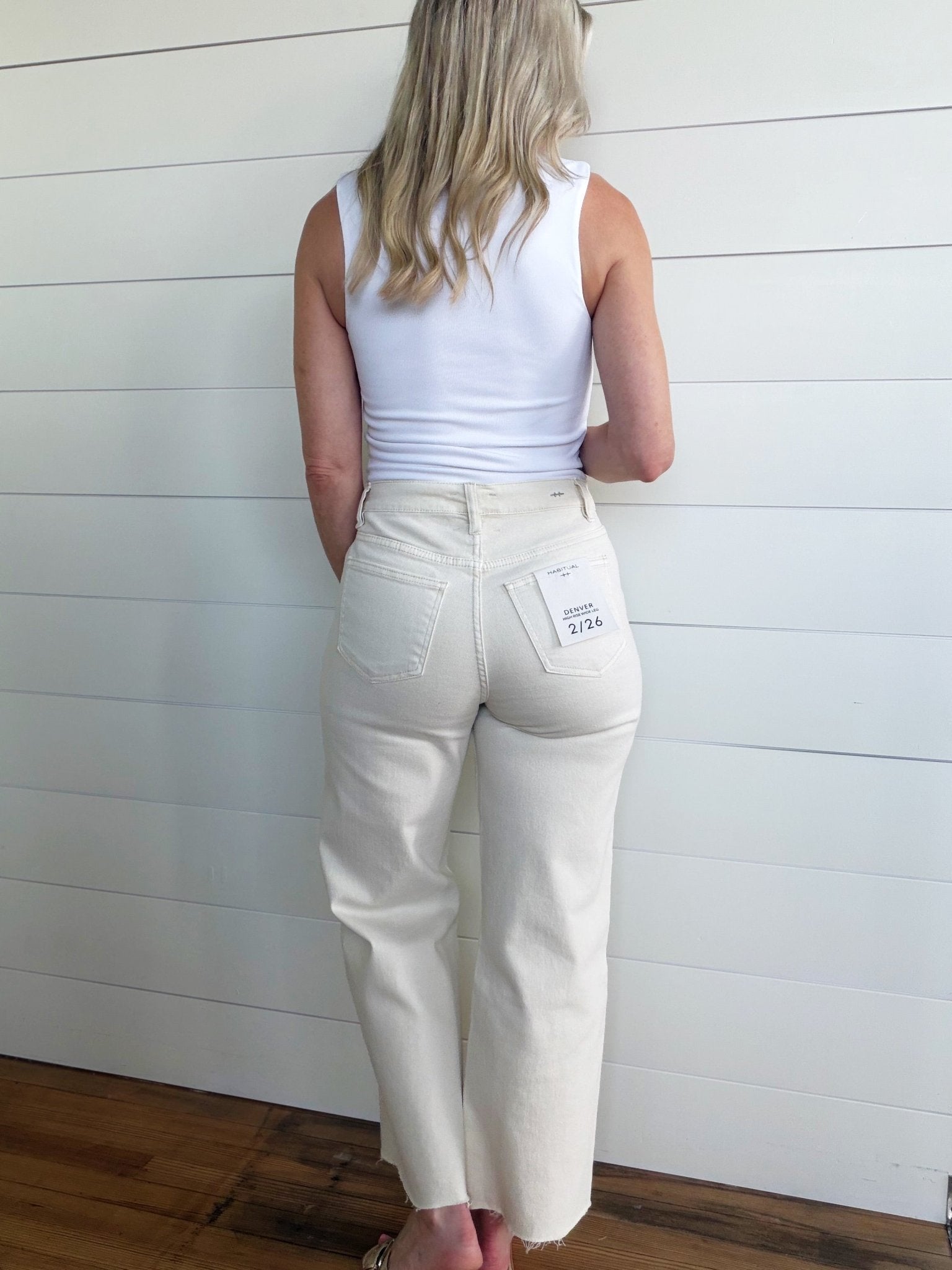 Habitual Denver Wide Leg Crop Jean In Stone - Infinity Raine