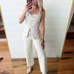 Habitual Denver Wide Leg Crop Jean In Stone - Infinity Raine