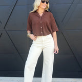Habitual Denver Wide Leg Crop Jean In Stone - Infinity Raine