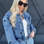 Habitual Embroidery Jacket In Seafarer - Infinity Raine
