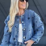 Habitual Embroidery Jacket In Seafarer - Infinity Raine