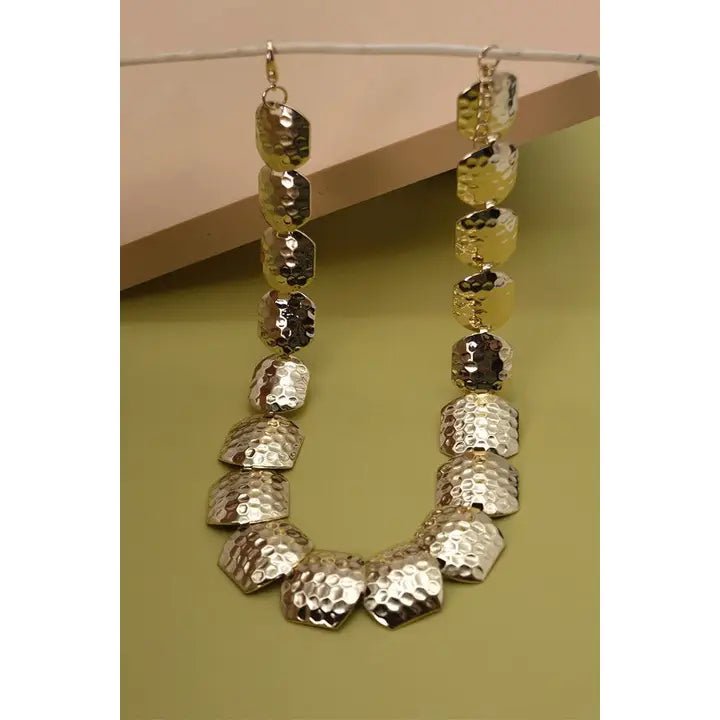 Hammered Gold Statement Necklace - Infinity Raine