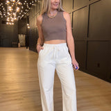 Hancock Laredo Relaxed Ankle Pant In Tocuyo White - Infinity Raine